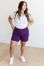 Load image into Gallery viewer, Jenna High Rise Control Top Cuffed Shorts in Purple
