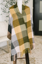 Load image into Gallery viewer, Keep Me Cozy Checkered Fringe Scarf in Woodland Shades

