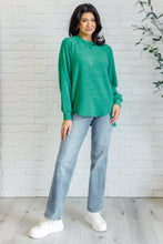 Load image into Gallery viewer, Keeping it Real Brushed Melange Hacci Long Sleeve Tee in Forest
