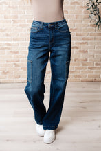 Load image into Gallery viewer, Leila High Rise Cargo Straight Jeans
