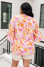 Load image into Gallery viewer, Lizzy Bell Sleeve Top in Pink and Gold Floral
