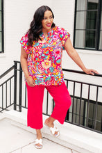 Load image into Gallery viewer, Lizzy Cap Sleeve Top Magenta and Pink Multi Floral
