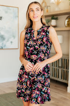 Load image into Gallery viewer, Lizzy Tank Dress in Black and Pink Paisley
