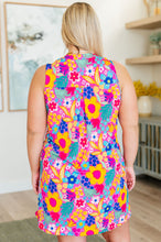 Load image into Gallery viewer, Lizzy Tank Dress in Hot Pink Mixed Floral
