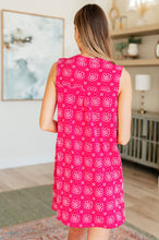 Load image into Gallery viewer, Lizzy Tank Dress in Magenta Floral Tile
