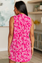 Load image into Gallery viewer, Lizzy Tank Dress in Hot Pink and White Paisley
