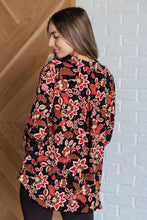 Load image into Gallery viewer, Lizzy Top in Black and Chocolate Floral
