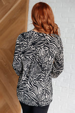 Load image into Gallery viewer, Lizzy Top in Black and Taupe Animal Print
