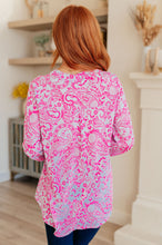 Load image into Gallery viewer, Lizzy Top in Blue and Pink Paisley
