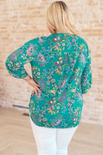 Load image into Gallery viewer, Lizzy Top in Emerald and Purple Paisley
