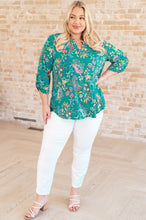 Load image into Gallery viewer, Lizzy Top in Emerald and Purple Paisley
