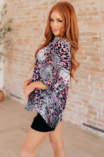 Load image into Gallery viewer, Lizzy Top in Grey and Pink Leopard
