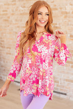 Load image into Gallery viewer, Lizzy Top in Hot Pink and Bubblegum Pink Ditsy Floral
