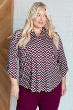 Load image into Gallery viewer, Lizzy Top in Magenta and Black Chevron
