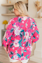Load image into Gallery viewer, Lizzy Top in Magenta and Teal Tropical Floral
