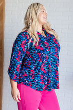 Load image into Gallery viewer, Lizzy Top in Navy and Teal Multi
