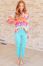 Load image into Gallery viewer, Lizzy Top in Orange Multi Chevron
