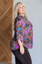 Load image into Gallery viewer, Lizzy Top in Purple and Blue Paisley
