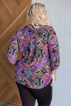 Load image into Gallery viewer, Lizzy Top in Purple and Blue Paisley
