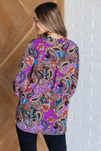 Load image into Gallery viewer, Lizzy Top in Purple and Blue Paisley
