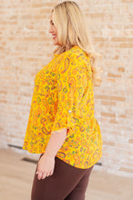 Load image into Gallery viewer, Lizzy Top in Yellow and Navy Paisley
