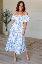 Load image into Gallery viewer, Nurturing Myself Square Neck Floral Dress in Blue
