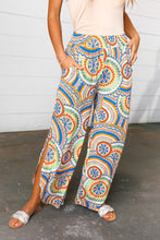 Load image into Gallery viewer, Multicolor Mandala Print Smocked Waist Side Slit Palazzo Pants
