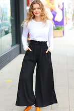 Load image into Gallery viewer, Relaxed Fun Black Smocked Waist Palazzo Pants
