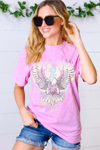 Load image into Gallery viewer, Acid Wash Pink &quot;Free Bird&quot; Graphic Tee
