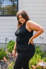 Load image into Gallery viewer, Previous Engagement Halter Neck Sweater Tank in Black
