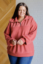 Load image into Gallery viewer, Quite the Impression Half Zip Pullover in Rust
