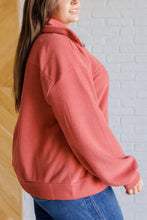 Load image into Gallery viewer, Quite the Impression Half Zip Pullover in Rust
