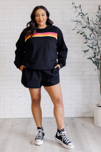 Load image into Gallery viewer, Retro Rainbow Shorts Set in Black
