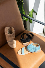 Load image into Gallery viewer, Fringe Star Sandal in Black
