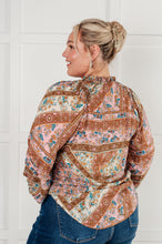 Load image into Gallery viewer, Show and Tell Mixed Print Peasant Blouse
