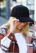 Load image into Gallery viewer, Black Sherpa Baseball Cap
