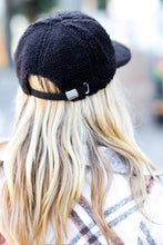 Load image into Gallery viewer, Black Sherpa Baseball Cap
