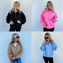 Load image into Gallery viewer, PREORDER: Laid Back Snap Button Pullover in Four Colors
