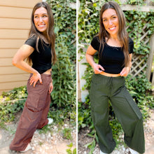 Load image into Gallery viewer, PREORDER: Archer Asymmetrical Pocket Wide Leg Cargo Pants in Two Colors
