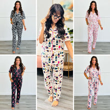 Load image into Gallery viewer, PREORDER: Button Front Pajama Set in Five Prints
