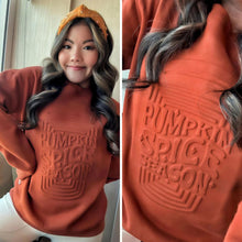 Load image into Gallery viewer, PREORDER: Pumpkin Spice Corn Maze Embossed Sweatshirt
