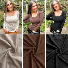 Load image into Gallery viewer, PREORDER: Lana Lace Trim Ribbed Long Sleeve Top in Three Colors
