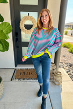 Load image into Gallery viewer, PREORDER: Best Selling Larson Contrast Pullover in Pink/Green
