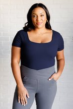 Load image into Gallery viewer, They&#39;re Not Like Us Square Neck Bodysuit in Navy
