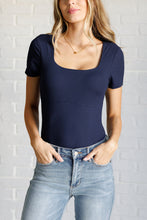 Load image into Gallery viewer, They&#39;re Not Like Us Square Neck Bodysuit in Navy
