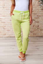 Load image into Gallery viewer, Tommy Two Tone Waffle Joggers Lime
