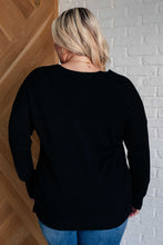 Load image into Gallery viewer, V-Neck Front Seam Sweater in Black
