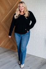 Load image into Gallery viewer, V-Neck Front Seam Sweater in Black
