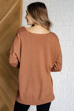 Load image into Gallery viewer, V-Neck Front Seam Sweater in Deep Camel
