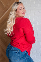 Load image into Gallery viewer, V-Neck Front Seam Sweater in Heather Red
